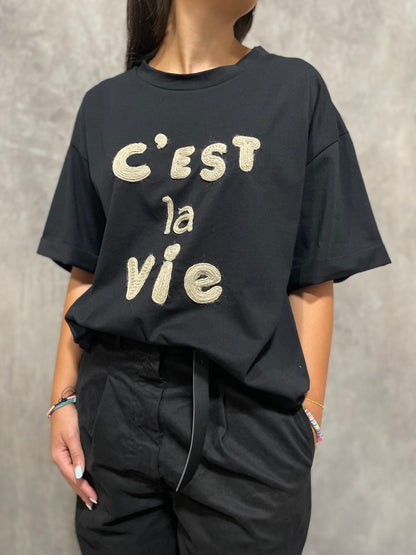 T-shirt Ricamo Nera