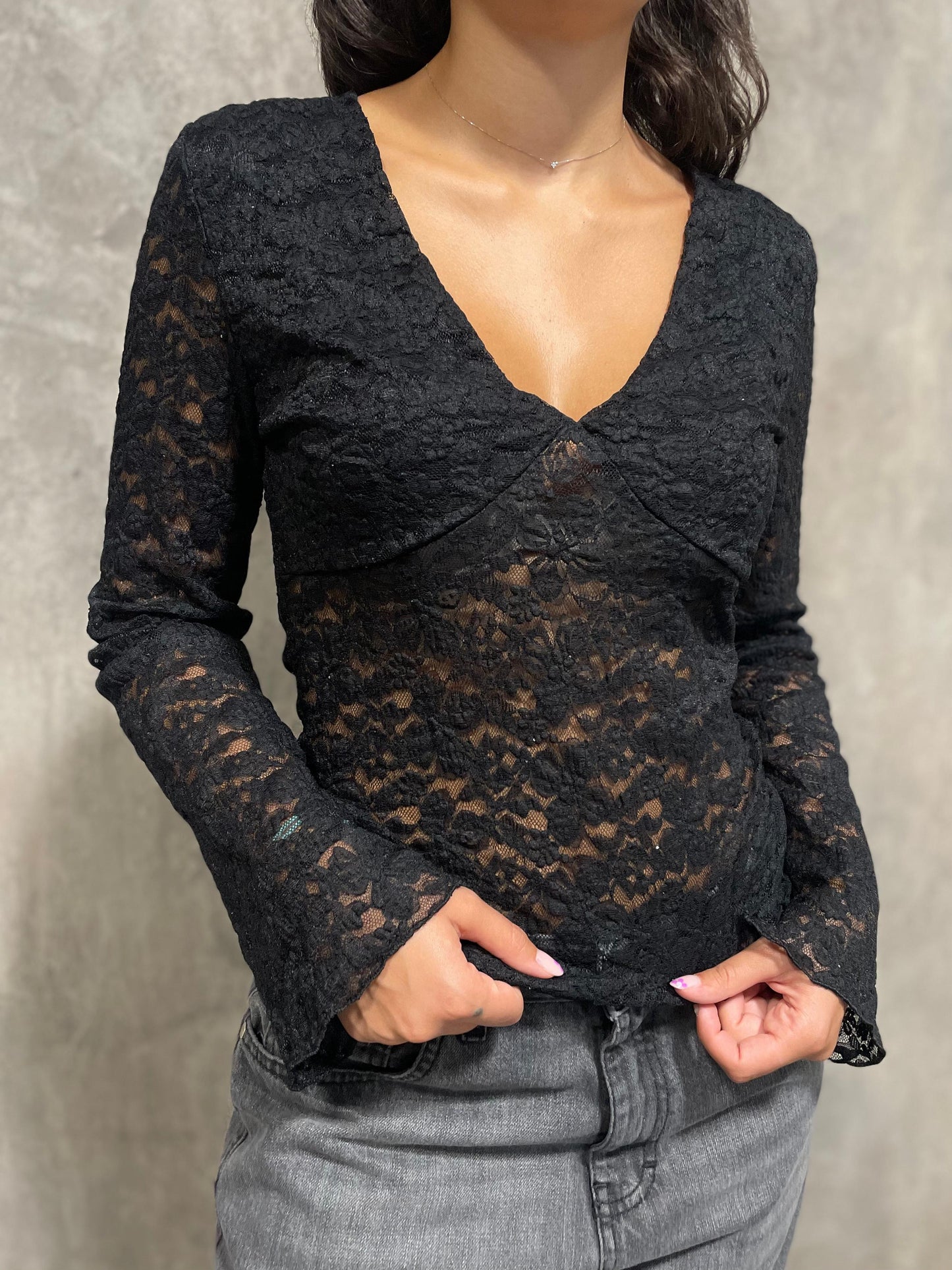 T-shirt Pizzo Nera