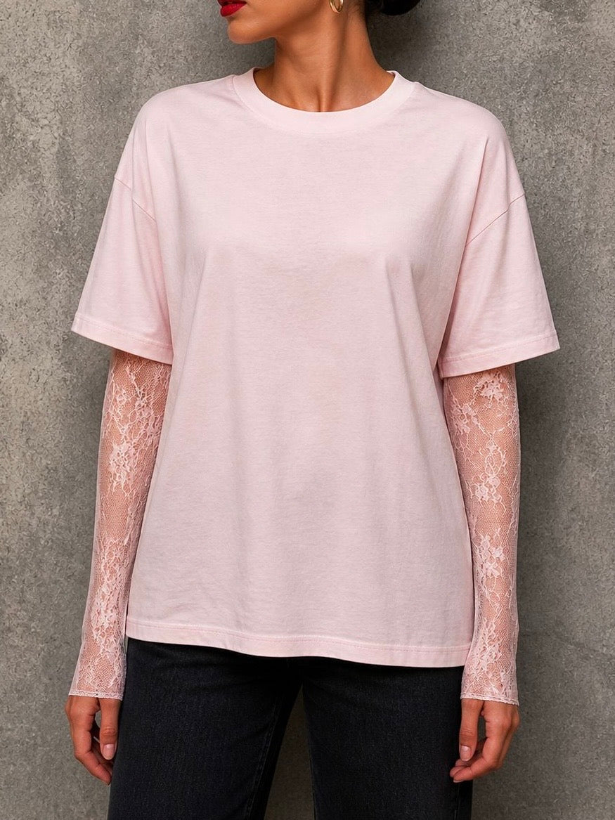 T-shirt Pizzo Rosa