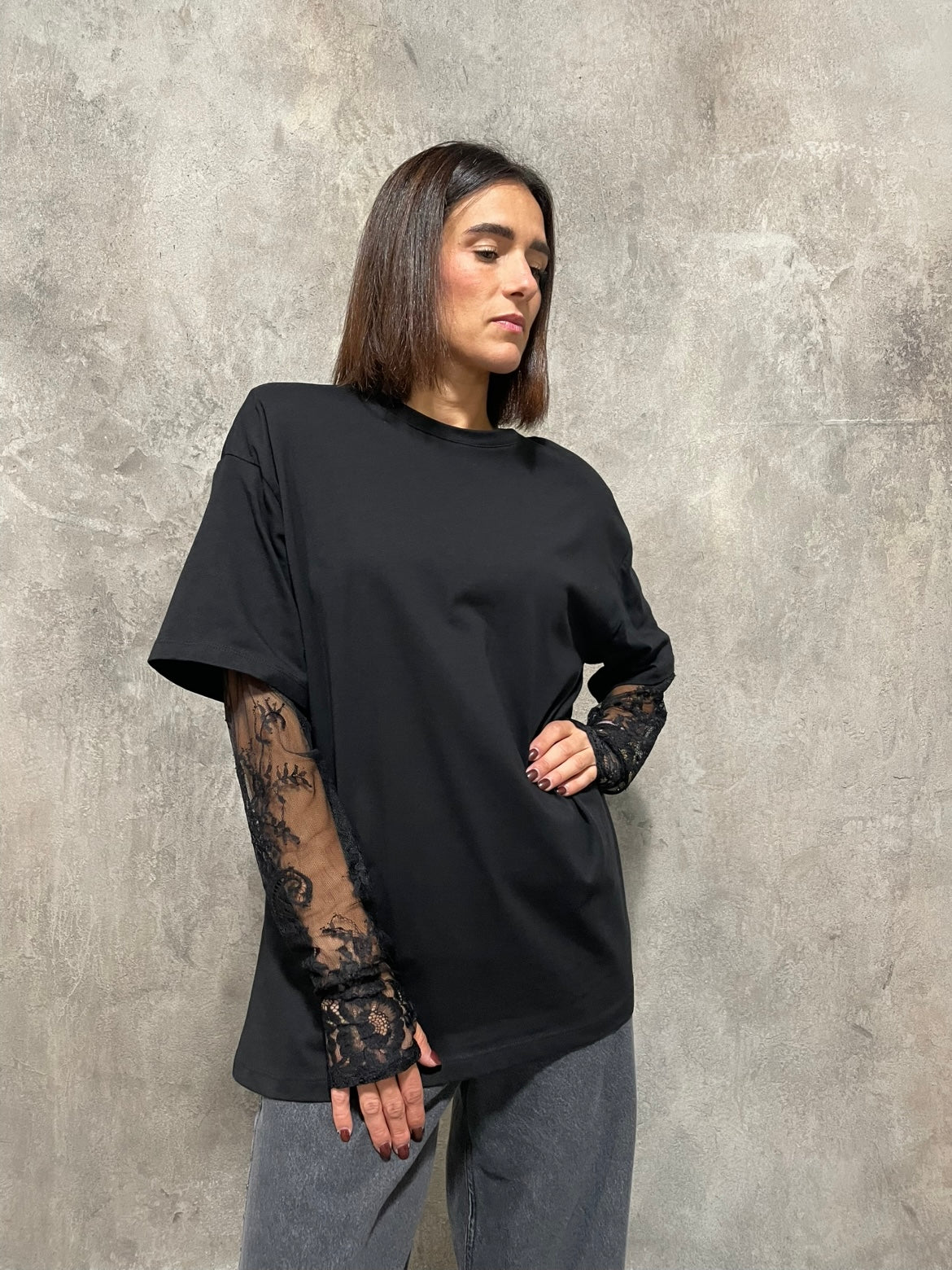 T-shirt Pizzo Nera