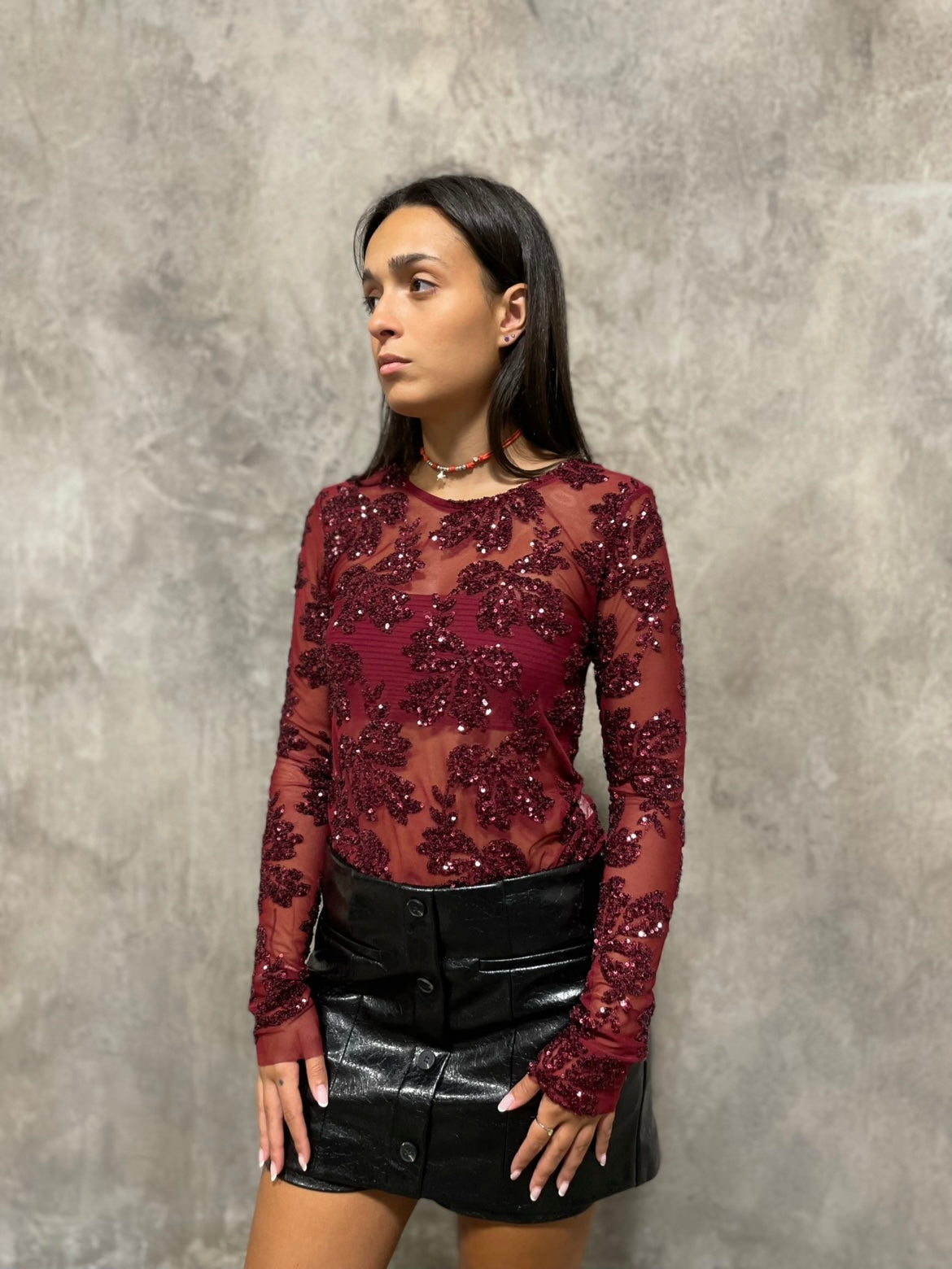T-shirt Paillettes Vino