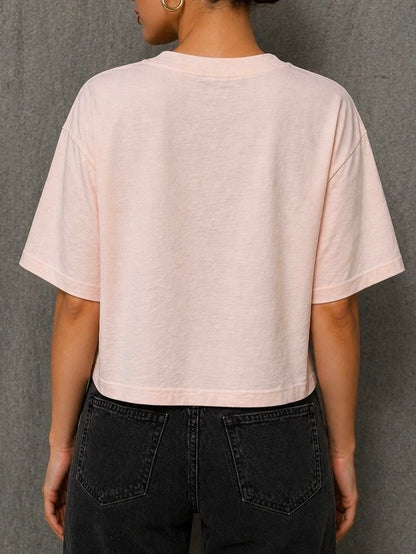 T-shirt Paillettes Rosa