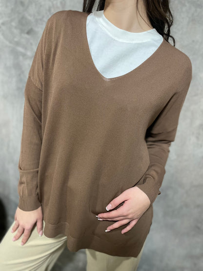 Maglia Scollo V Moro