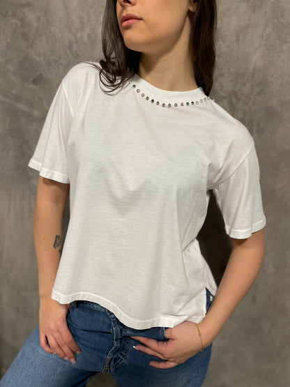 T-shirt Strass Stone Washed