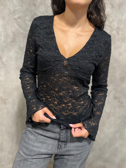 T-shirt Pizzo Nera