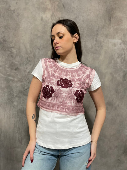 T-shirt Tulle Ricamato