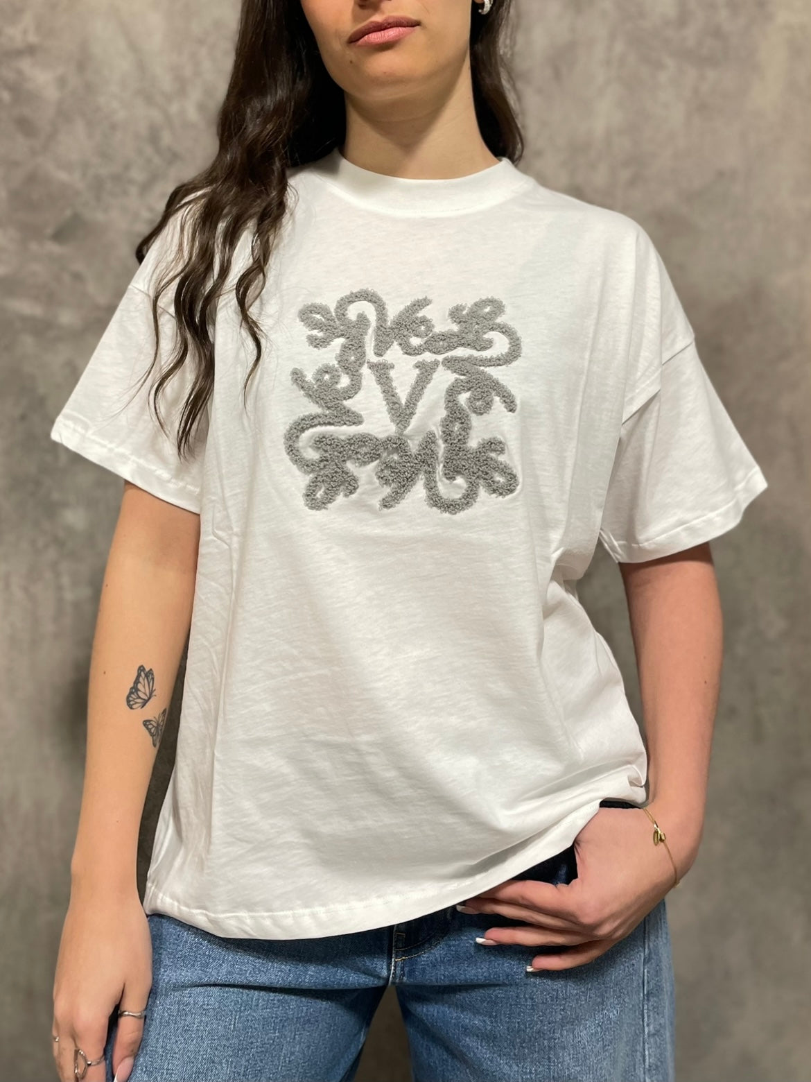 T-shirt Logo Grigia