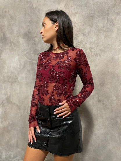 T-shirt Paillettes Vino