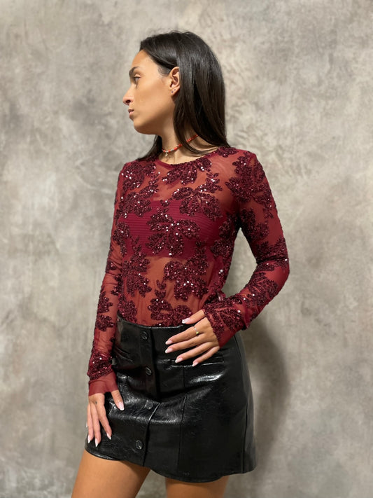 T-shirt Paillettes Vino