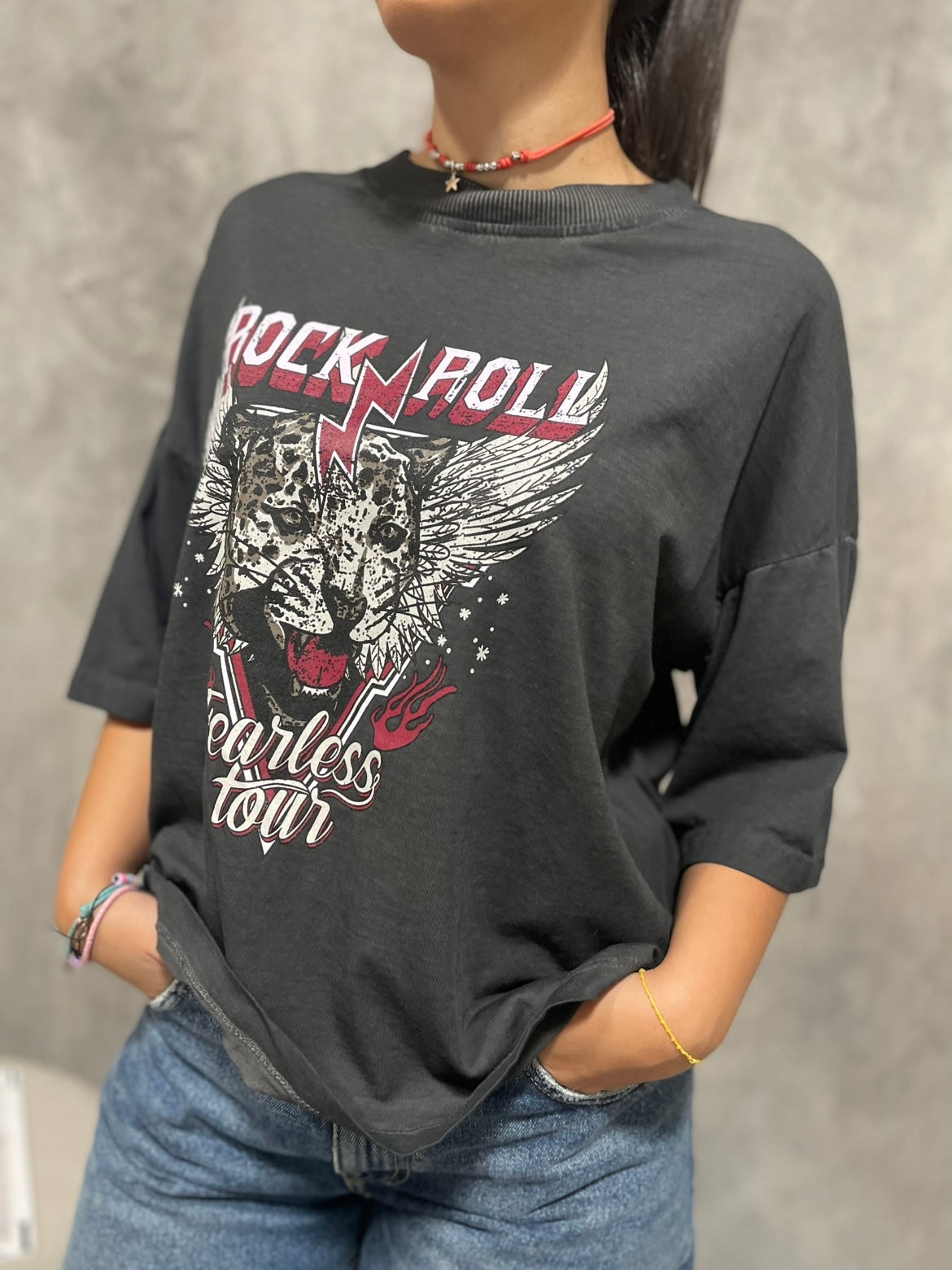 T-shirt Stampa Grigio