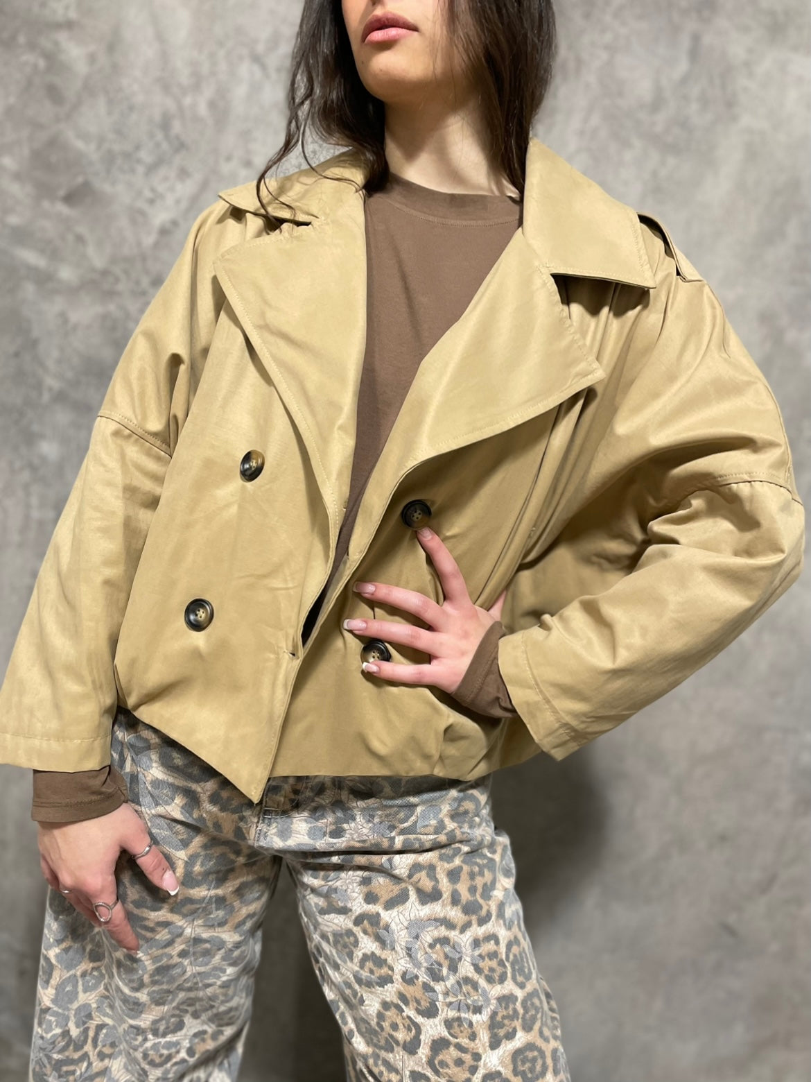Trench Corto Beige