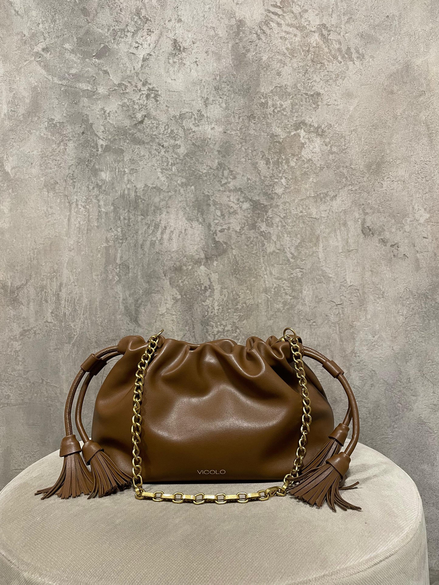 Borsa Tassel Small Fondente