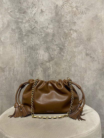 Borsa Tassel Small Fondente