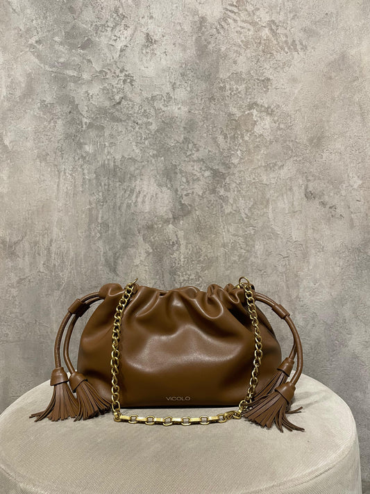 Borsa Tassel Small Fondente