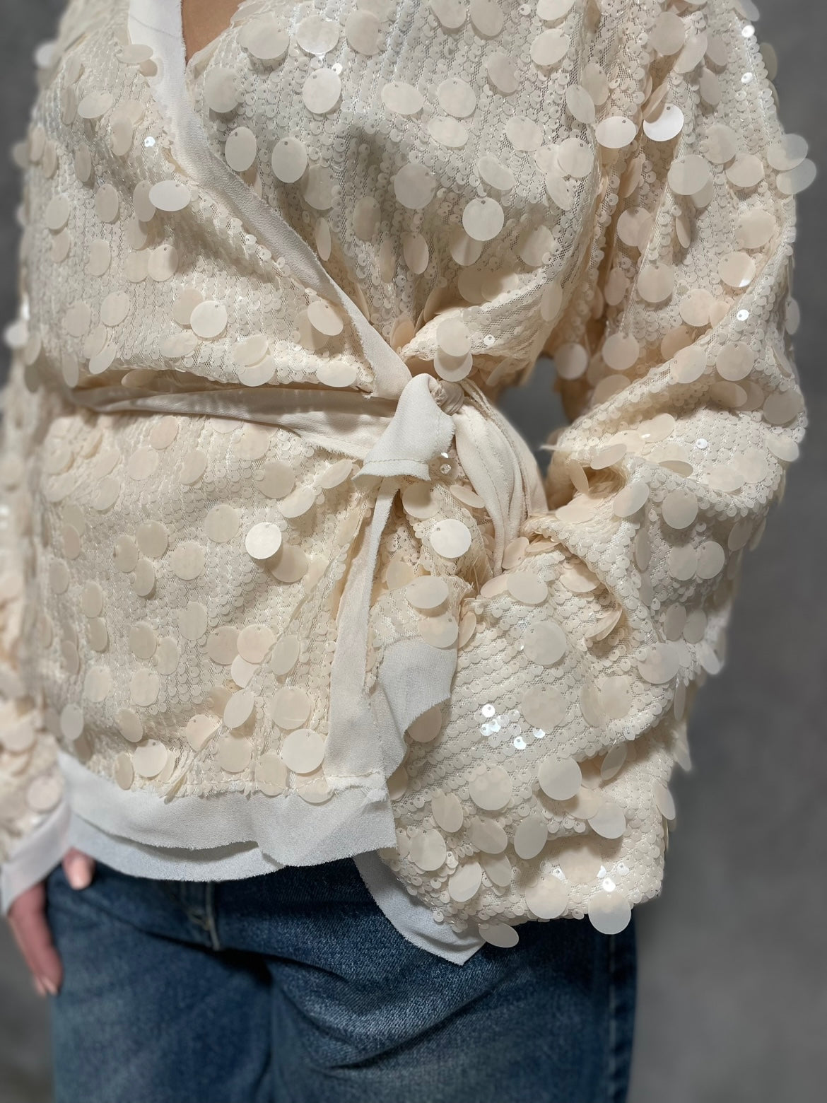 Kimono Paillettes Panna