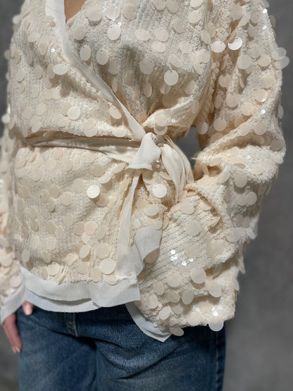 Kimono Paillettes Panna